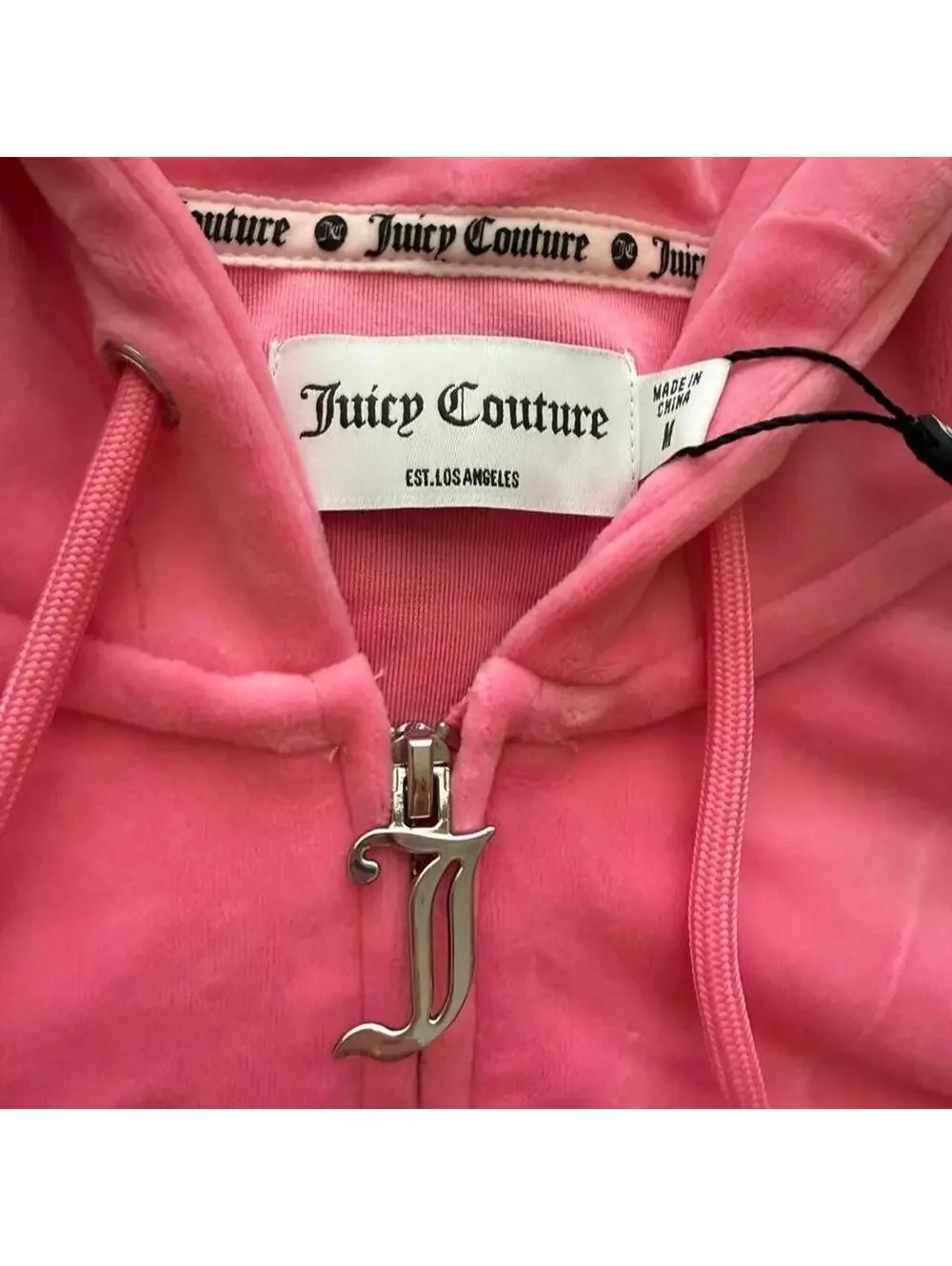 Juicy Couture Hot Pink Velour Matching Set Pants S Zip Hoodie M NWT